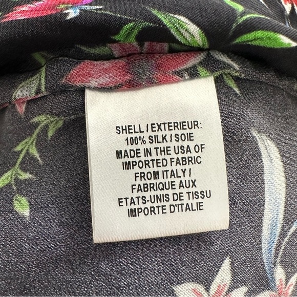 Milly Silk V neckline Top With Wildflower Print Size Medium - Picture 6 of 12